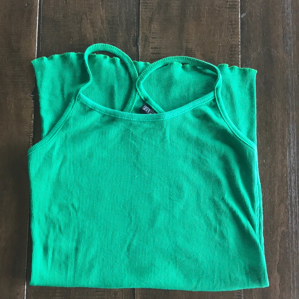 Pulp kitchen green ribbed long tank size S/M